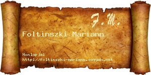 Foltinszki Mariann névjegykártya